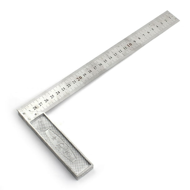 Stainless Steel 90 Degree Angle Ruler Metal Straight Ruler Measuring Tool 